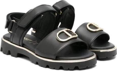 TWINSET Kids Sandalen met plakkaat Zwart