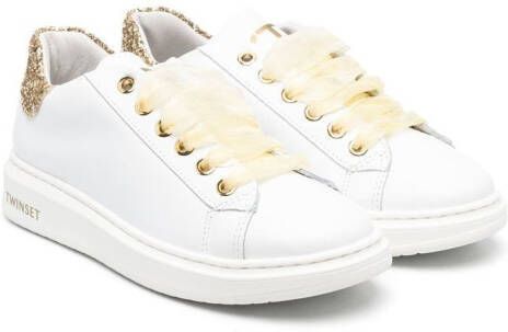 TWINSET Kids Sneakers met glitter Wit