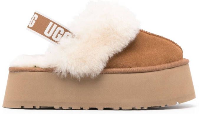 UGG Funkette 60mm suède slingback slippers Bruin