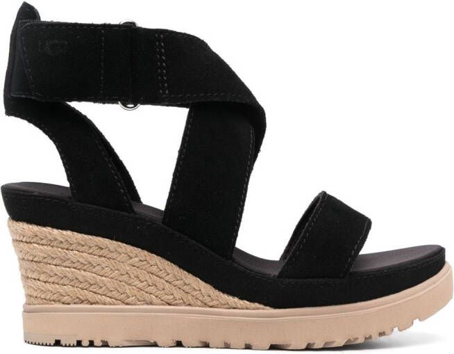 UGG Ileana sandalen met sleehak Zwart