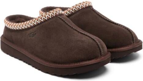 UGG Kids Tas slippers met stikseldetail Bruin