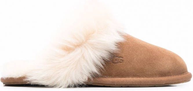 UGG Scuff Sis slippers met afwerking van bont Bruin