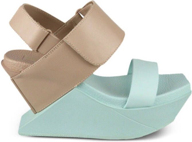 United Nude Delta Wedge leren sandalen Blauw