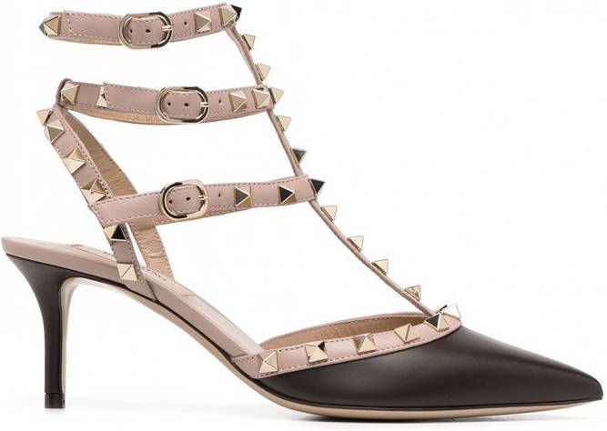 Valentino Garavani Rockstud gekooide pumps Bruin