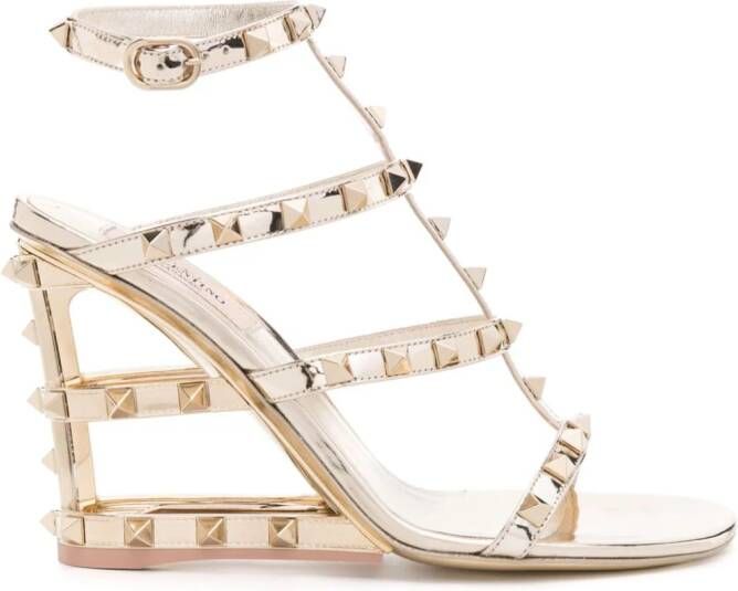 Valentino Garavani Rockstud 110 mm sandalen met bandjes Goud