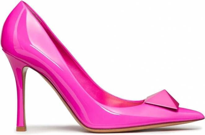 Valentino Garavani One Stud lakleren pumps Roze