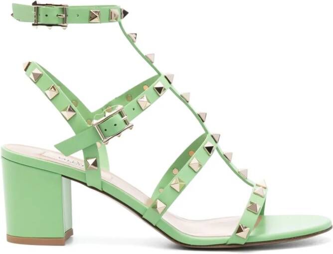 Valentino Garavani Rockstud leren sandalen Groen