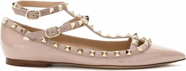 Valentino Garavani Rockstud ballerina's Beige