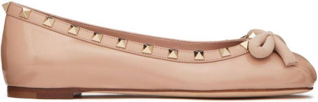 Valentino Garavani Rockstud ballerina's Roze