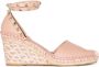 Valentino Garavani Rockstud espadrilles met sleehak Roze - Thumbnail 1