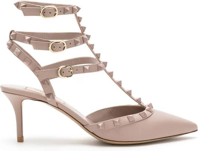 Valentino Garavani Rockstud gekooide pumps Beige