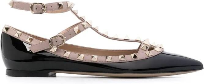 Valentino Garavani Rockstud ballerina's Zwart