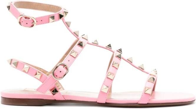 Valentino Garavani Rockstud leren sandalen Roze