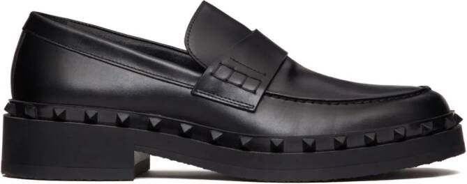 Valentino Garavani Rockstud leren loafers Zwart