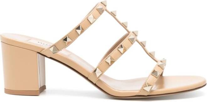 Valentino Garavani Rockstud leren sandalen Beige