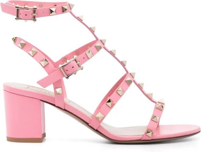 Valentino Garavani Rockstud leren sandalen Roze