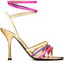 Valentino Garavani Rockstud metallic sandalen Goud - Thumbnail 1