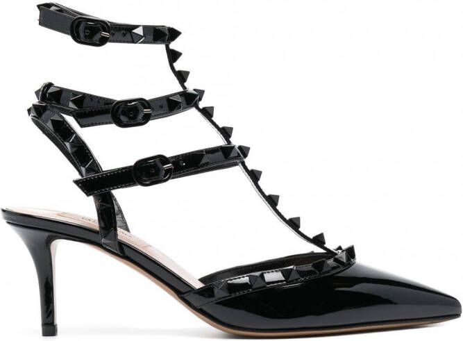 Valentino Garavani Rockstud pumps met puntige neus Zwart