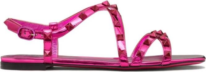 Valentino Garavani Rockstud leren sandalen Roze