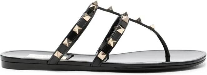 Valentino Garavani Rockstud sandalen met open neus Zwart