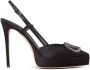 Valentino Garavani Signature slingback pumps met VLOGO Zwart - Thumbnail 1