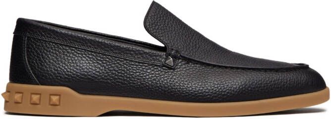 Valentino Garavani Leren loafers Zwart