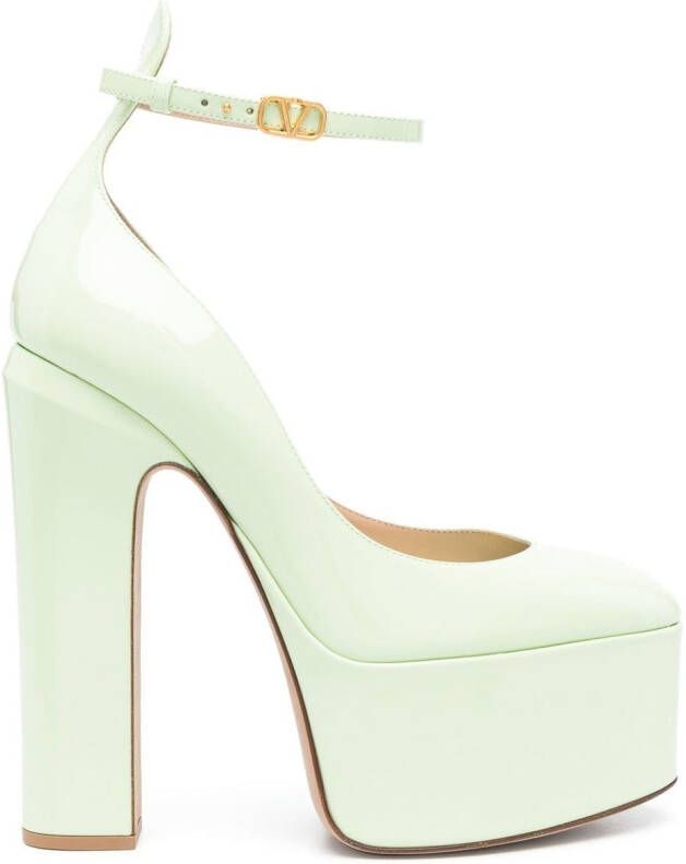 Valentino Garavani Tan-Go pumps met plateauzool Groen