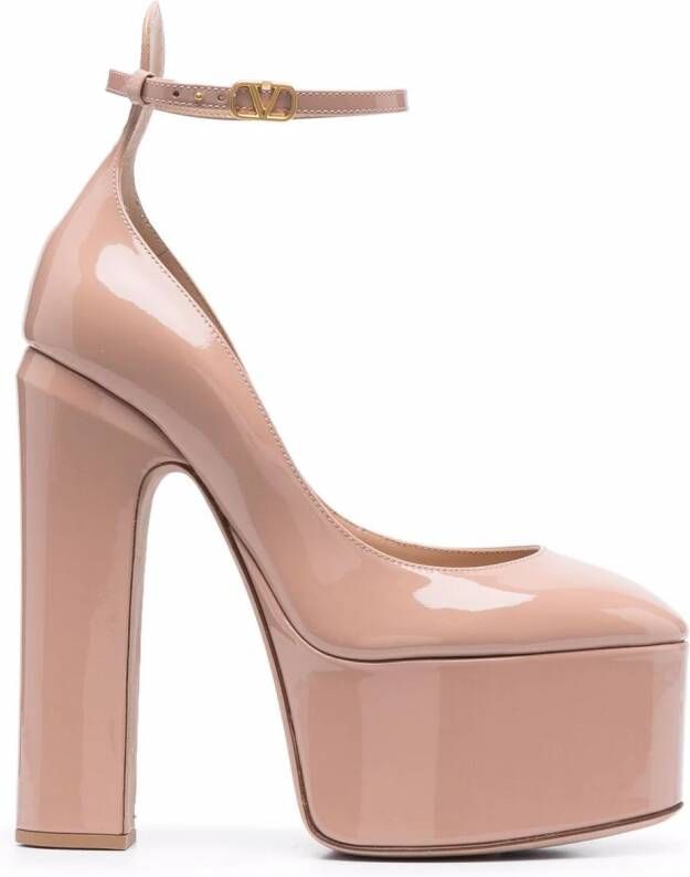 Valentino Garavani Tan-Go pumps met plateauzool Roze