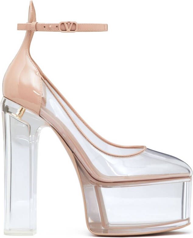 Valentino Garavani Tan-Go pumps met plateauzool Beige