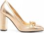 Valentino Garavani VLOGO pumps met gesp Goud - Thumbnail 1