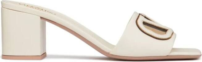 Valentino Garavani 60 mm VLogo Signature leren sandalen Beige