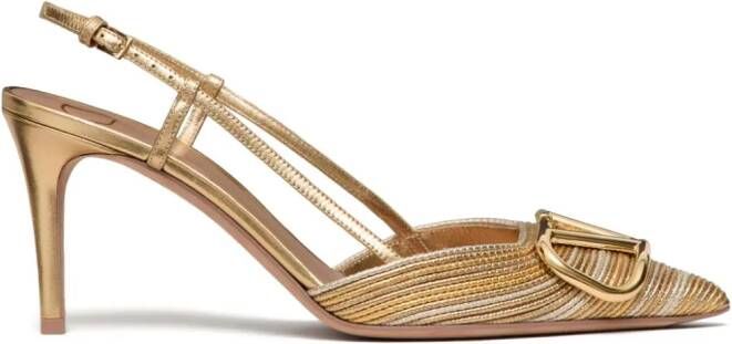 Valentino Garavani VLogo Signature slingback pumps Goud