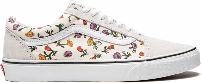 Vans Old Skool sneakers met bloe print Wit