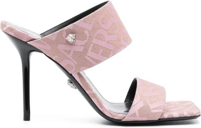 Versace Allover muiltjes met jacquard Roze