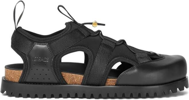 Versace Gekooide sandalen met logo-reliëf Zwart