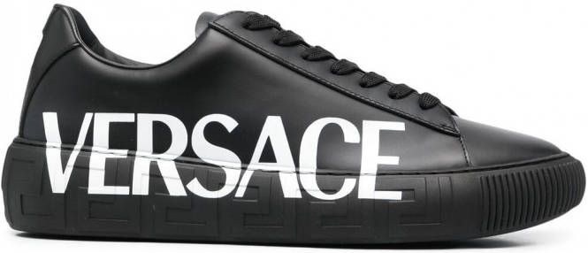 Versace Greca sneakers met logoprint Zwart