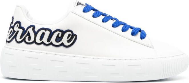 Versace Greca sneakers met logo Wit