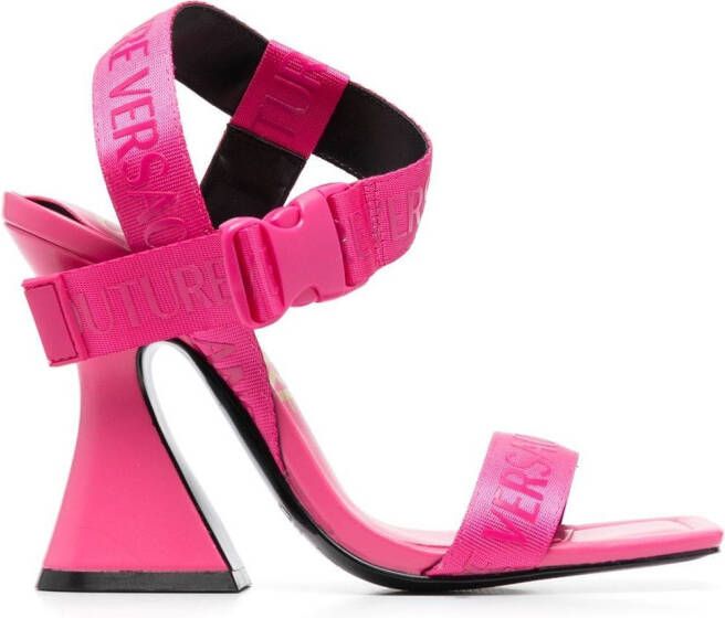 Versace Jeans Couture Sandalen met logoprint Roze