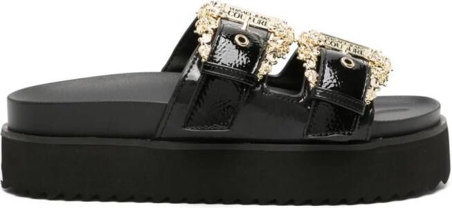 Versace Jeans Couture Arizona sandalen met dubbele gesp Zwart