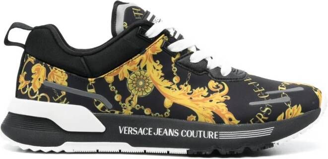 Versace Jeans Couture Sneakers met barokprint Zwart