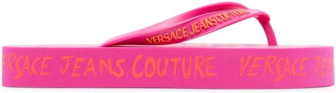 Versace Jeans Couture Teenslippers met plateauzool Roze