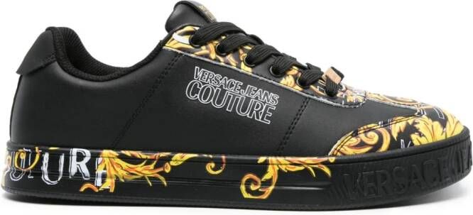 Versace Jeans Couture Sneakers met barokprint Zwart