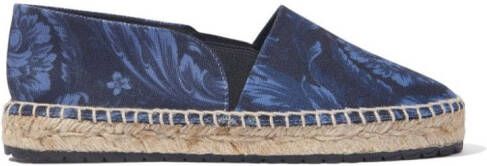 Versace Kids Barocco canvas espadrilles Blauw