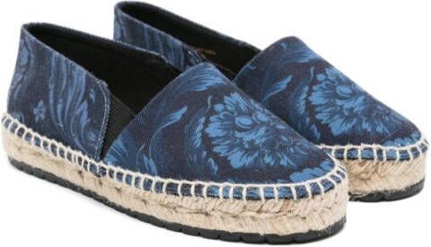 Versace Kids Barocco Goddess espadrilles Blauw