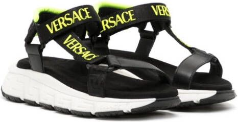 Versace Kids Sandalen met klittenband Zwart