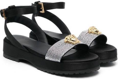 Versace Kids Medusa sandalen verfraaid met kristallen Geel