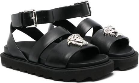 Versace Kids Sandalen met Medusa-plakkaat Zwart