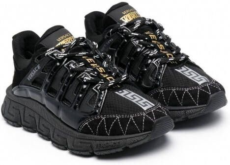 Versace Kids Trigreca low-top sneakers Zwart