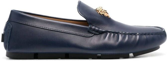 Versace La Medusa leren loafers Blauw