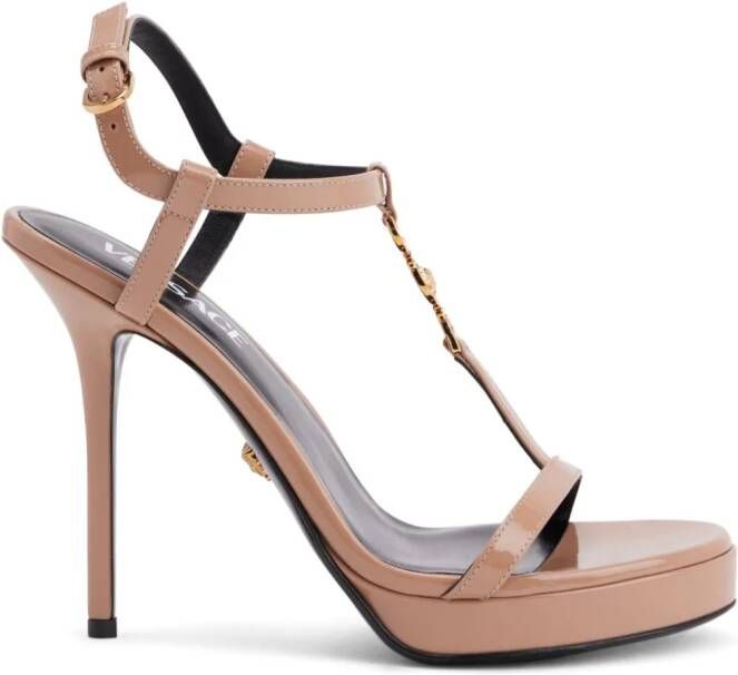 Versace Medusa '95 115mm lakleren sandalen Beige